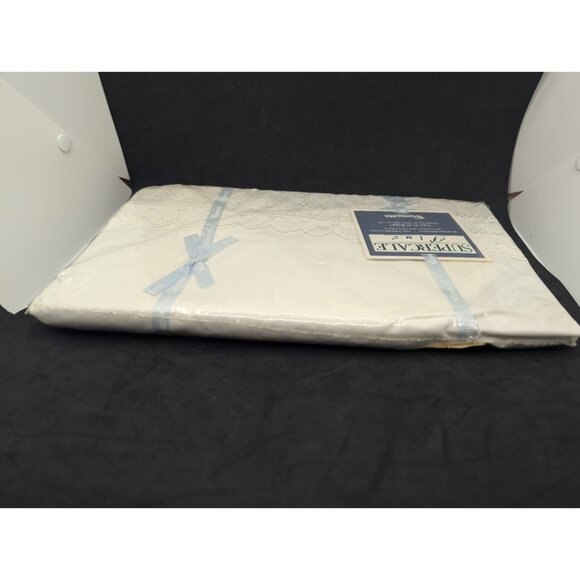 Vintage Wamsutta Supercale Plus 200 Thread Count Percale Full Flat Sheet WHITE - Picture 12 of 15